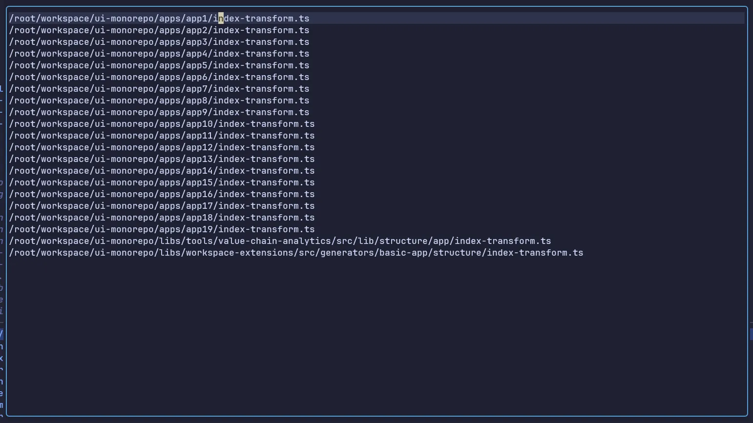 Display all files